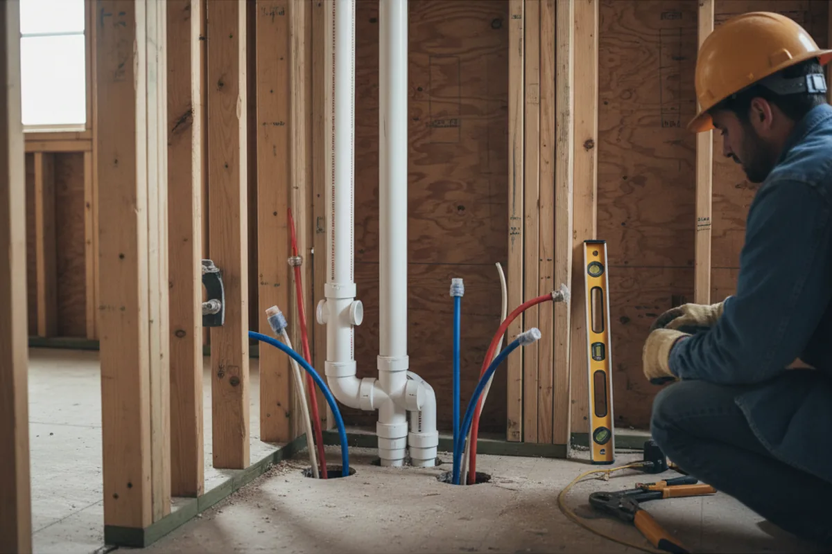 Drain and supply rough-in during Garbage Disposal Repair in Markleeville